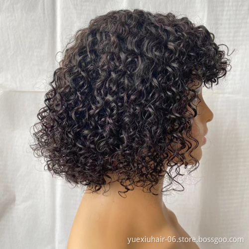 Machine Made Cheap Brazilian Human Hair Bob With Bang Wig,Wholesale Bob Wig For African American,Short Human Wig With Bangs